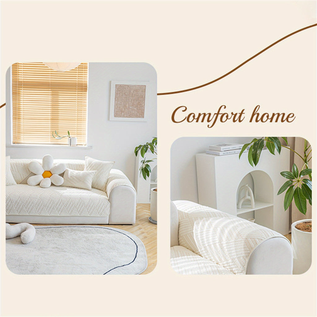 Sofa Slipcover Geometric Pattern Non-Slip Washable Simple Decorative Couch Covers Furniture Protector for Pets Kids