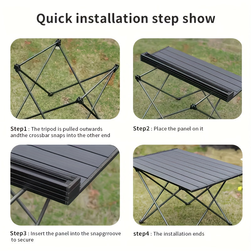 Expandable Table, Outdoor Dining Set with Windproof Folding Chairs - Space-Saving Patio Solution, Foldable Table for Al Fresco Meals