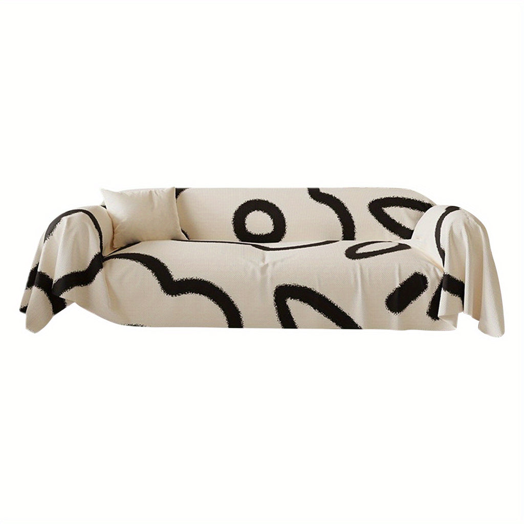 Sofa Cover with Tassels Floral Pattern Washable Modern Decorative Couch Covers Furniture Protector for Pets Kids