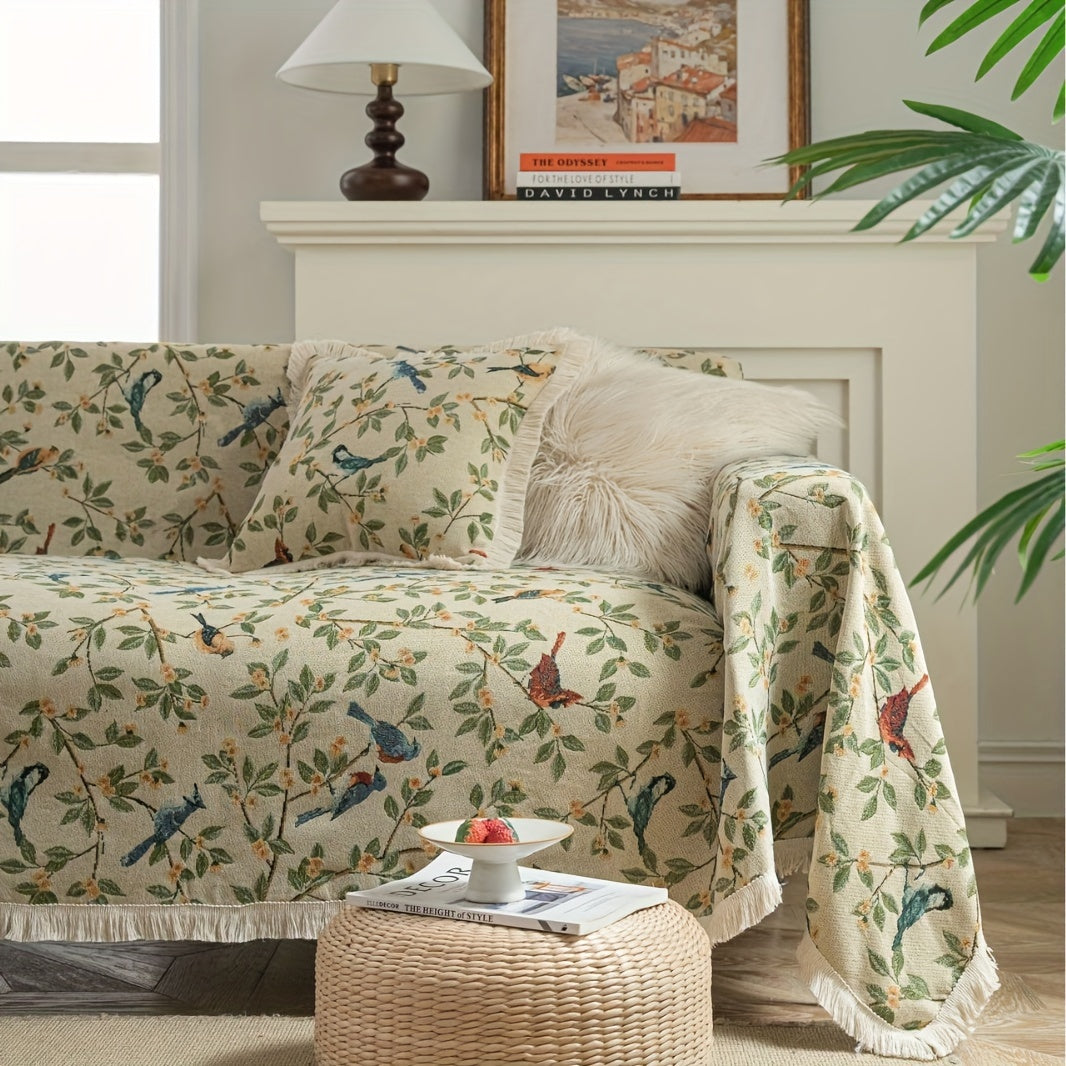 Couch Cover Reversible Chenille Sofa Covers Sofa Elegant Flowers Jacquard Sofa Slipcover