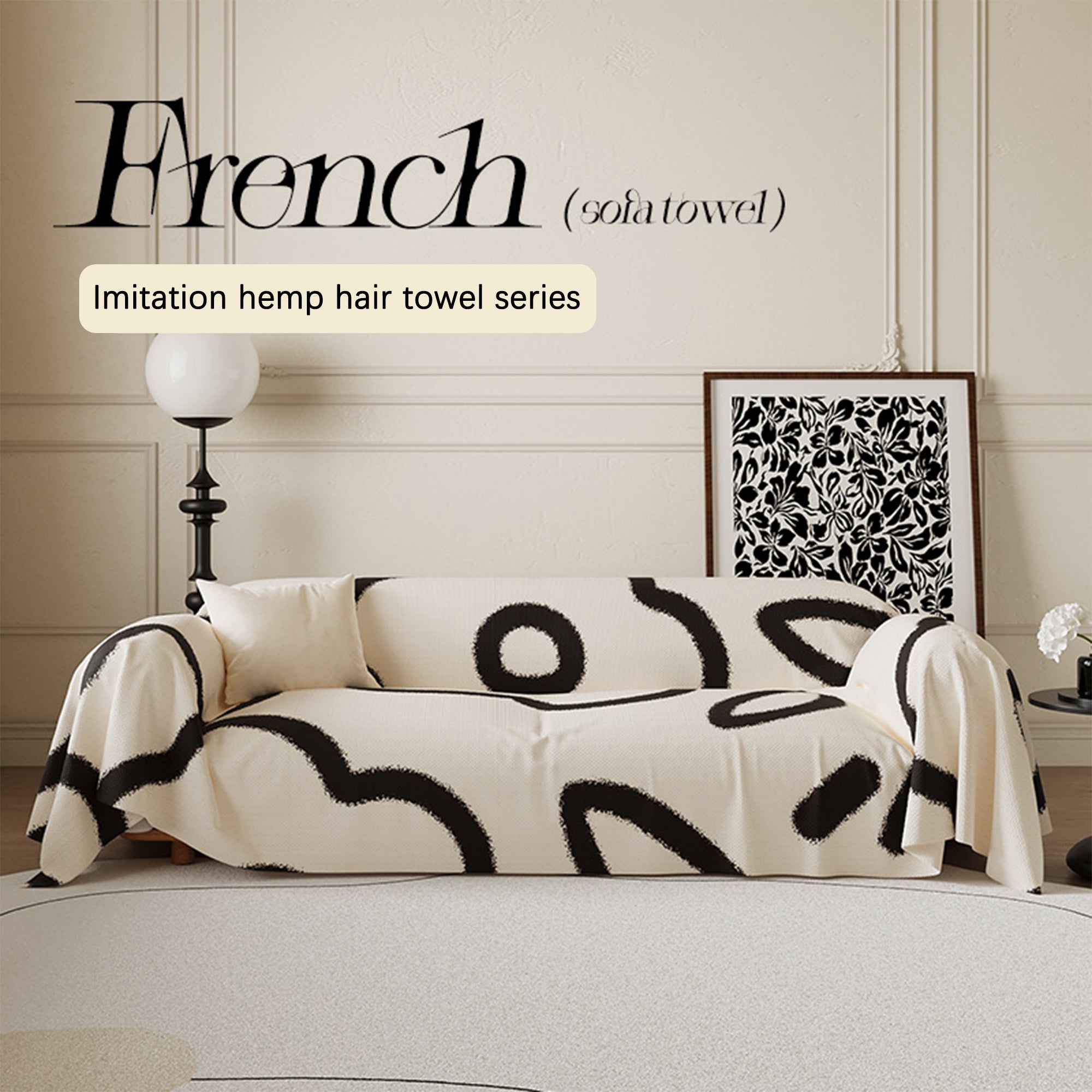 Sofa Cover with Tassels Floral Pattern Washable Modern Decorative Couch Covers Furniture Protector for Pets Kids