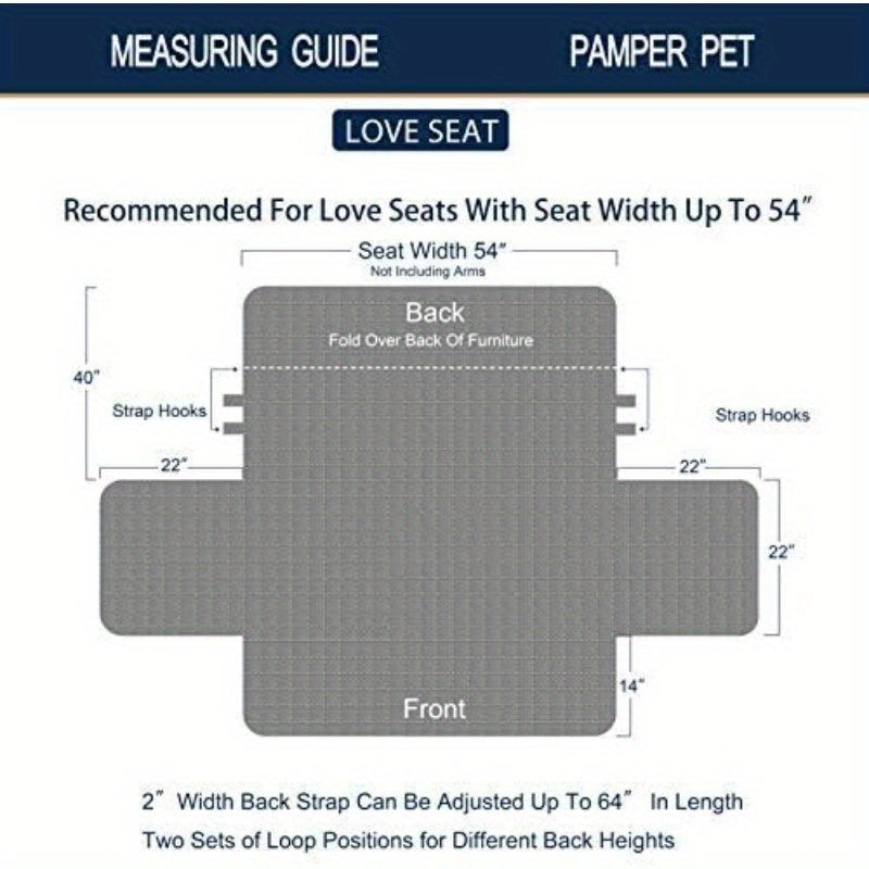 Non-Slip Sofa Slipcover with Elastic Strap - Roses and Toile Loveseat Cushion Protector, Fits up to 54\