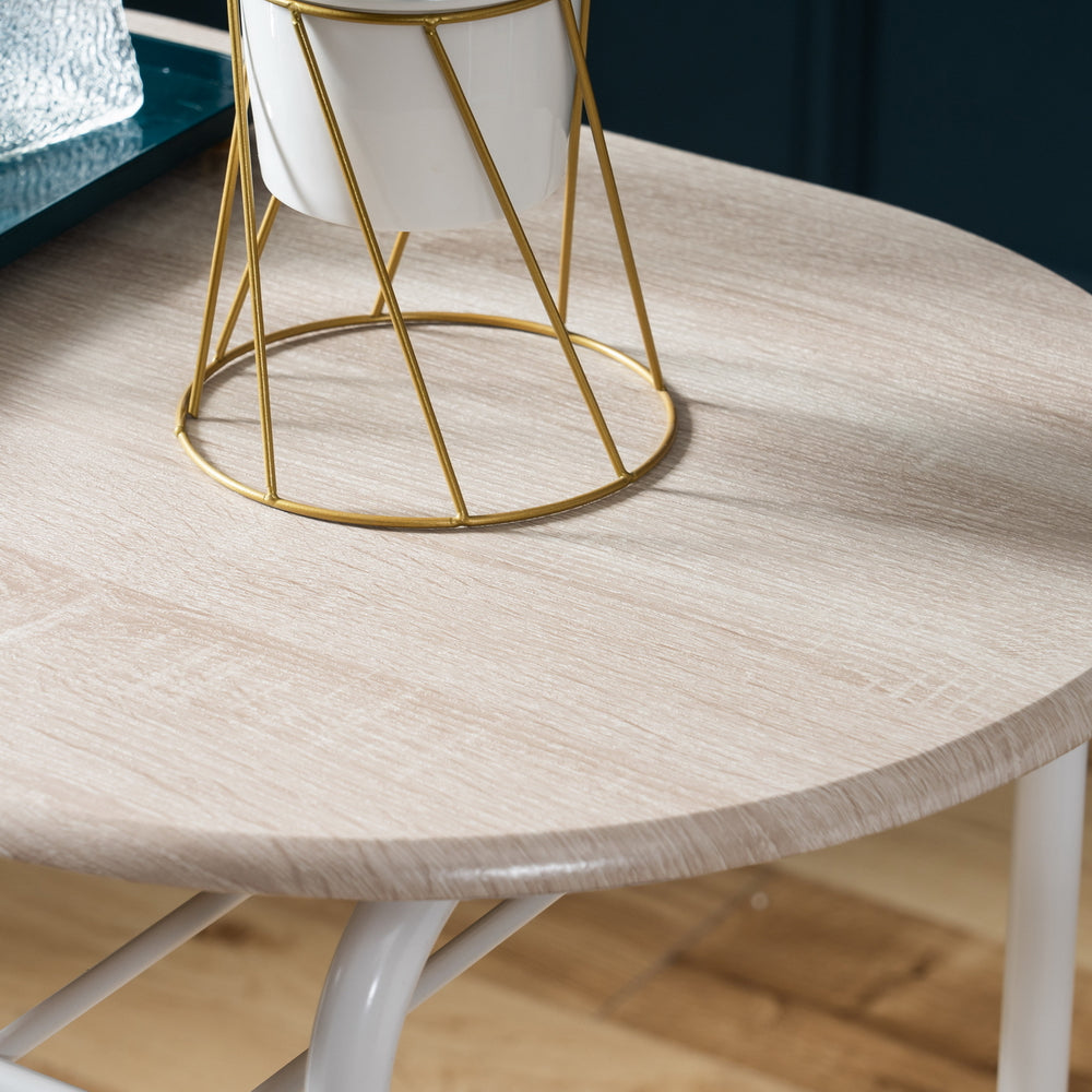 3-piece Dining Table Set, Small Dining Table and Chairs, Breakfast Table and Chair Set for Small Kitchen, Studio, Living Room, Bedroom, Oval Tabletop