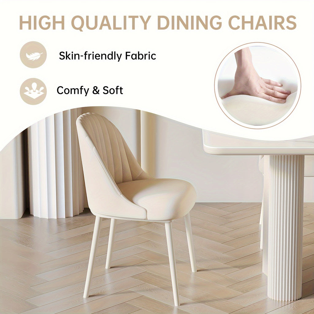 Dining Table And Chair Combination, Circular Kitchen Dining Table With Chairs, Kitchen, Living Room, Bar, Dining Table For 2-4 People, Space Saving, White