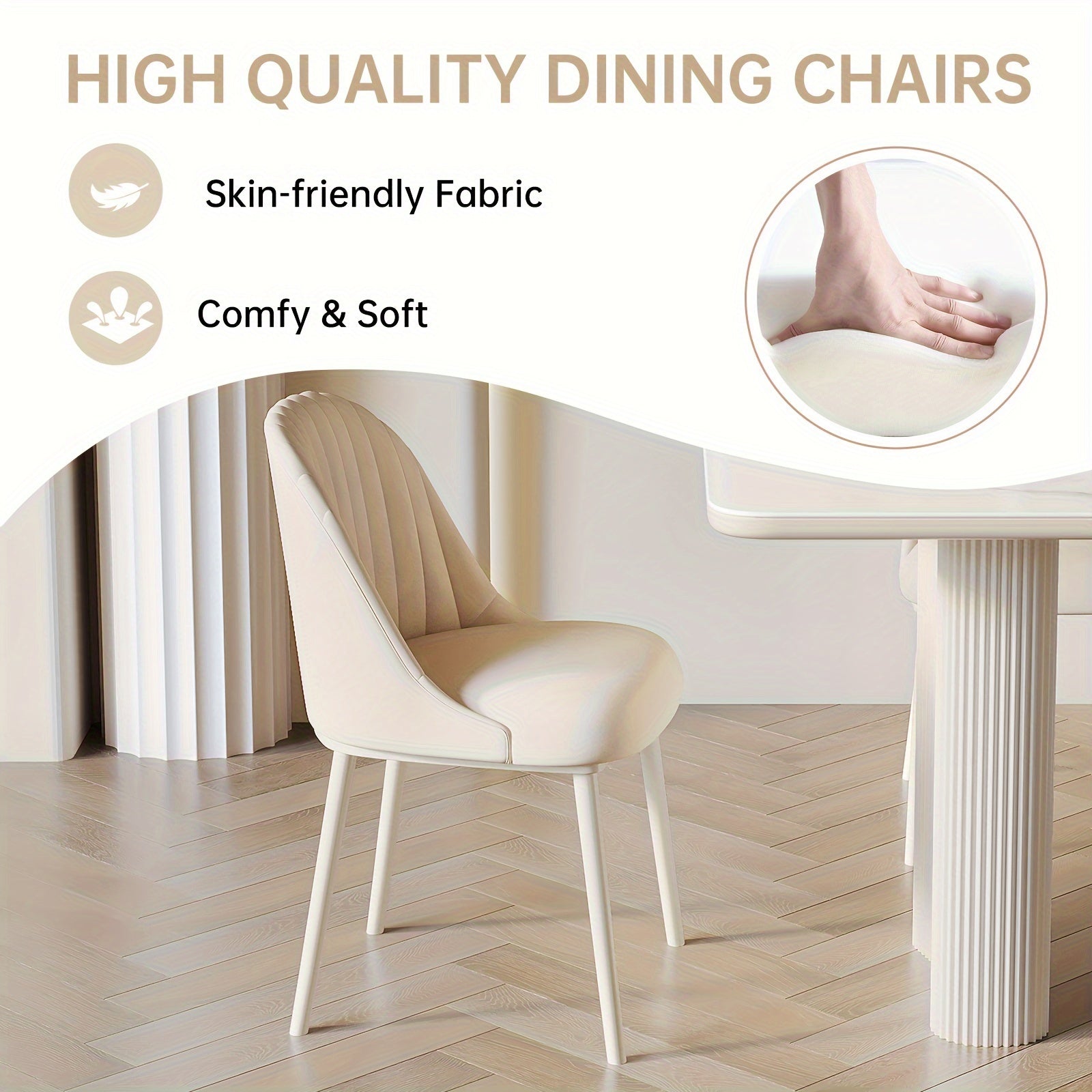 Dining Table And Chair Combination, Circular Kitchen Dining Table With Chairs, Kitchen, Living Room, Bar, Dining Table For 2-4 People, Space Saving, White